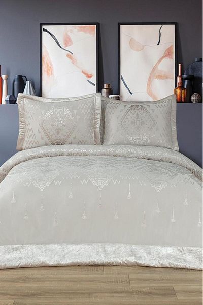 Çeyiz Diyarı Coral Fiber Filled Double Size 250X255 cm Bedspread Cream