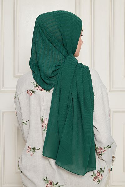 Gigiscarfs Σάλι Arya Chiffon με ντεγκραντέ ρίγες - Σμαραγδένιο πράσινο -