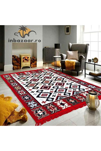 OEM Traditional rustic rug 200x300 cm Red