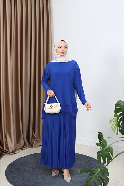 NİSUM MODA Chiffon Sandy Skirt Suit