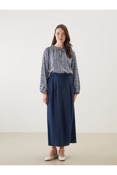 LC Waikiki Tie Collar Patterned Women's Blouse