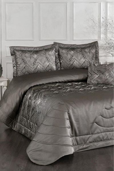 Çeyiz Diyarı Inferno Fiber Filled Double 250X255 cm Bedspread Anthracite
