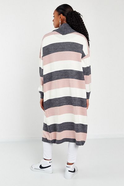Hopoi Women's Striped Casual Knitwear Cardigan