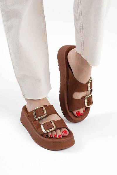 Zerenyus Place Premium Tan Suede Slippers