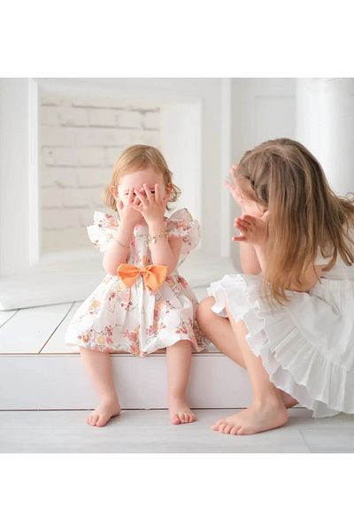 aysskids Kelly Floral Patterned Baby Girl Romper