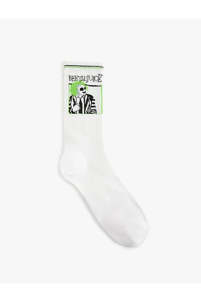 Koton Cotton Blended Socket Licensed Beetlejuice Socks
