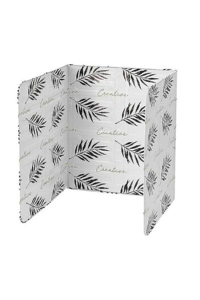 OEM Protecție împotriva stropilor pentru aragaz, aluminiu, reutilizabil, pliabil, model cu frunze, 83x32 cm
