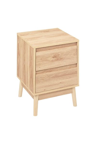 Five Simply Smart Abana Natural Oak Effect 2-Drawer Bedside Table