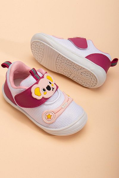 Dilimler Ayakkabı Şirinbebe Orthopedic Baby Girl First Step Shoes Fuchsia Velcro Anorak