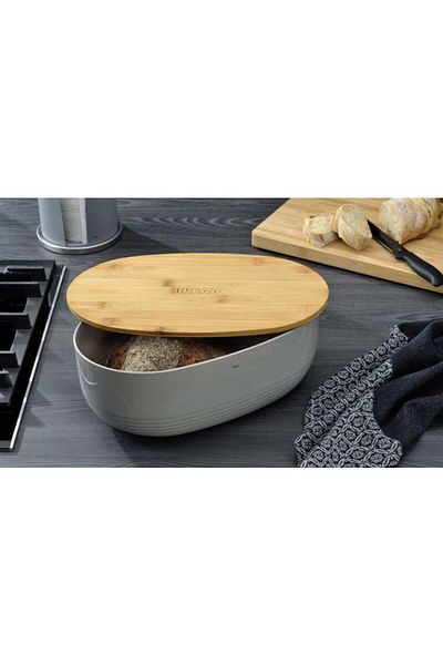 KELA Keck Lang Bread box NAMUR plastic / wood grey