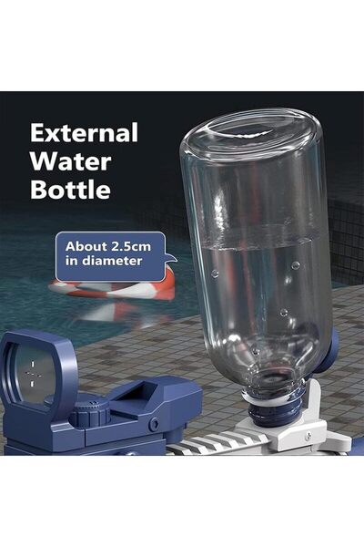 SprintMag Pistol cu Apa Automat cu Jet Continuu Amortizor Luneta Tragere 10m cu Acumulator 3, 7V Alb/Albastru