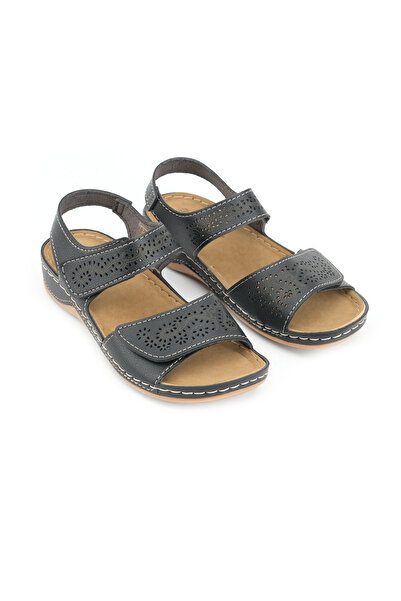 GEZER Summer Women's Faux Leather Velcro Adjustable Sandals