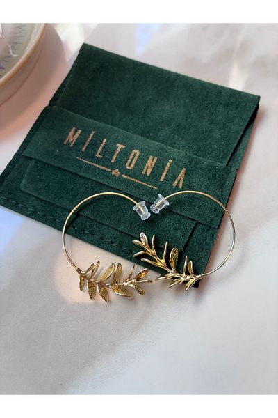 Miltonia Leaf Design Hoop Earrings
