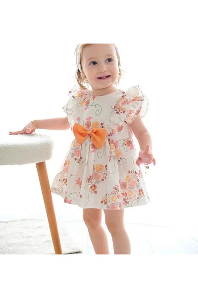aysskids Kelly Floral Patterned Baby Girl Romper