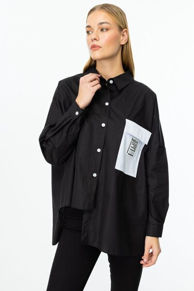 ON Асиметрична кройка, прекалено голяма памучна риза