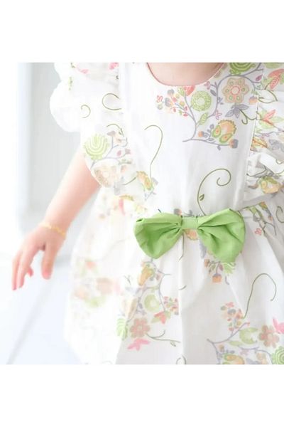 aysskids Kelly Floral Patterned Baby Girl Romper