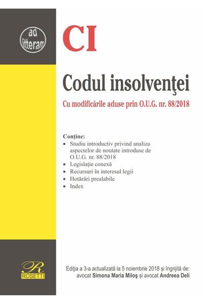 Editura Rosetti Codul insolventei. Editia a 3-a actualizata la 5 n