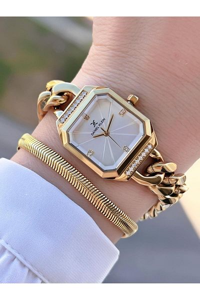 Daniel Klein Sports Chain Cord Cornered Series 2 Years Warranty Women's Wrist Watch+Bracelet 10836.2