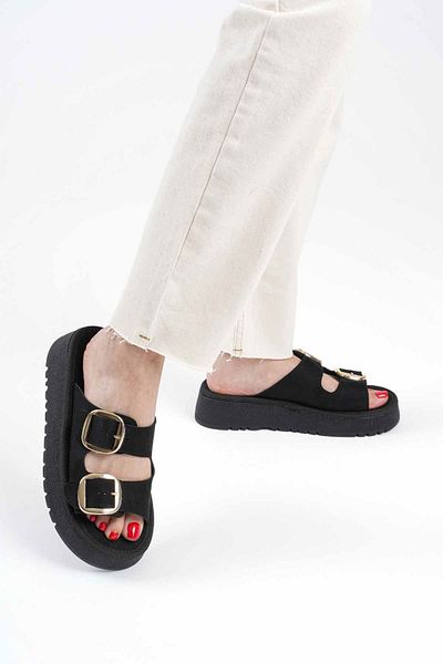 Zerenyus Place Premium Black Suede Slippers
