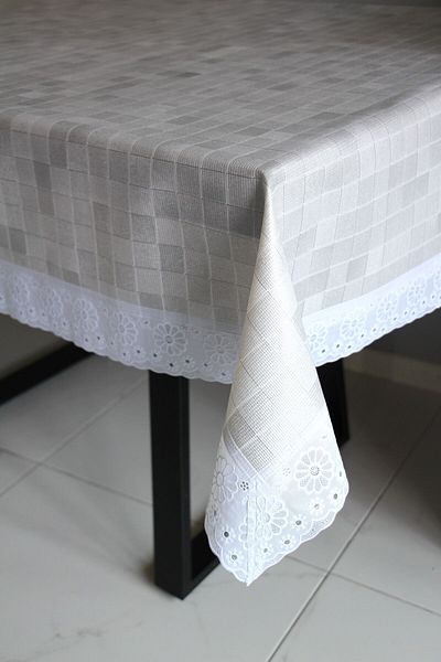 DDHOME 120X150 Floor Non-Slip Erasable Oilcloth Table Cloth Graysquare