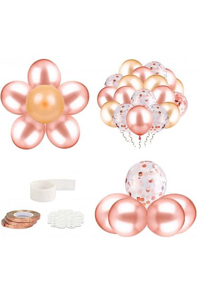 Zerhok Set of 50 ZERHOK party balloons, latex, rose, 30 cm