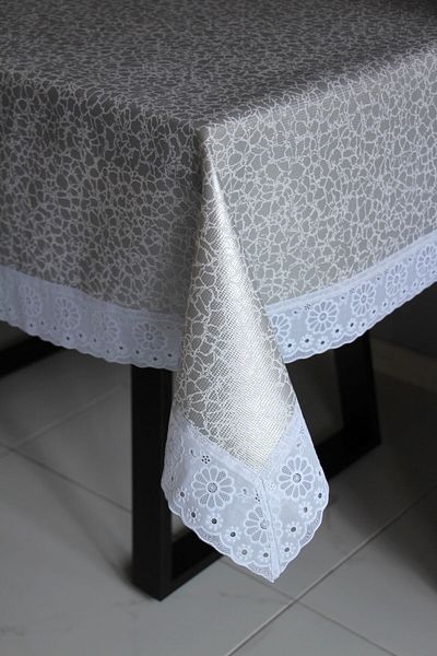 DDHOME 120X150 Floor Anti-Slip Erasable Oilcloth Table Cloth Graystone