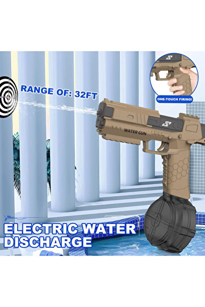 SprintMag Automatic Water Gun with 2 Chargers Continuous Jet Shooting 10m With 3.7V Battery Brown/Black