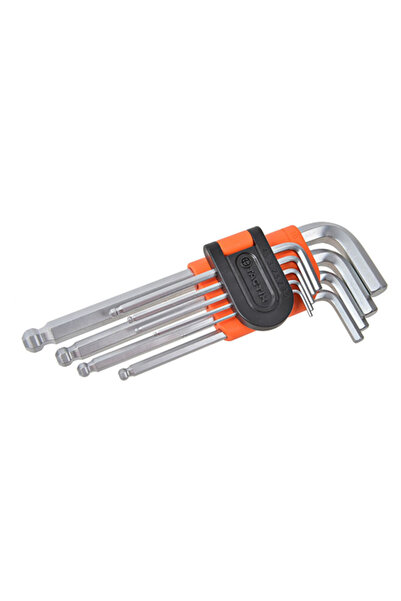 Tactix 9-Piece Metric Chrome-Vanadium Steel Ball Pein Hex Key Set