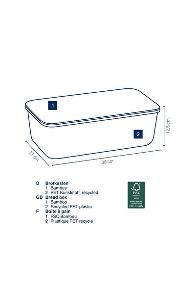 KELA Keck Lang Aparte light grey plastic bread box