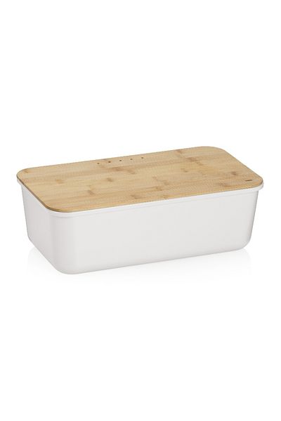 KELA Keck Lang Aparte bread box plastic / white wood