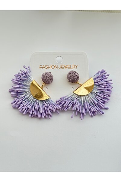 mibrillo Style Colorful Summer Earring Lilac. Straw Earrings