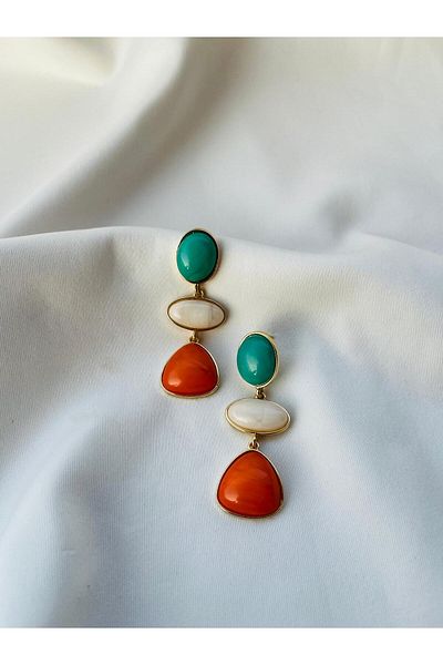 ESDE Colorful Stylish Design Earrings Steel No Tarnish