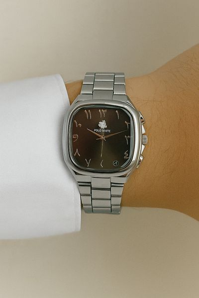 PW POLO WHITE Arabic Numeral Men's Wristwatch