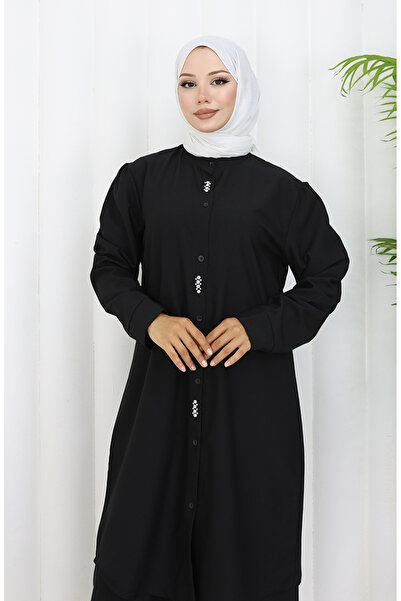 sefamerve Stoned Tunic Trousers Double Set 2090-05 Black