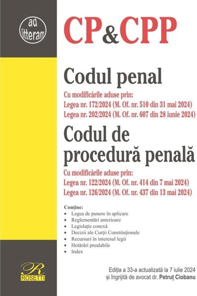 Editura Rosetti Codul penal. Codul de procedura penala. Editia a 3