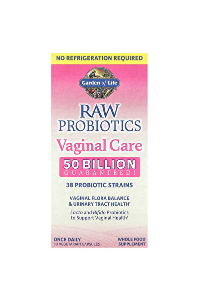 GARDEN OF LIFE Raw Probiotics for Women's Vaginal Care with Acidophilus, Shelf Stable Probiotic Promotes 30 Caps
