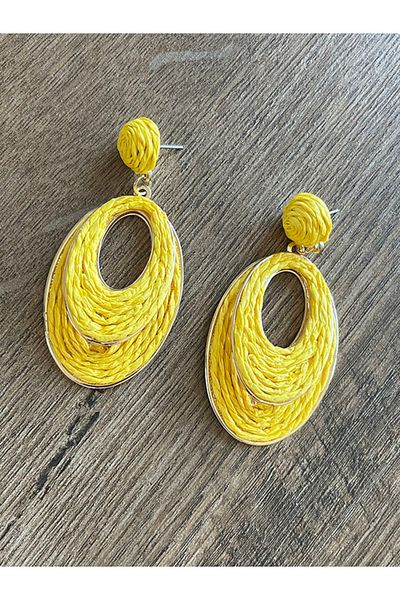Büyük Hanım Raffia Model Metal Alloy Style Women's Earrings