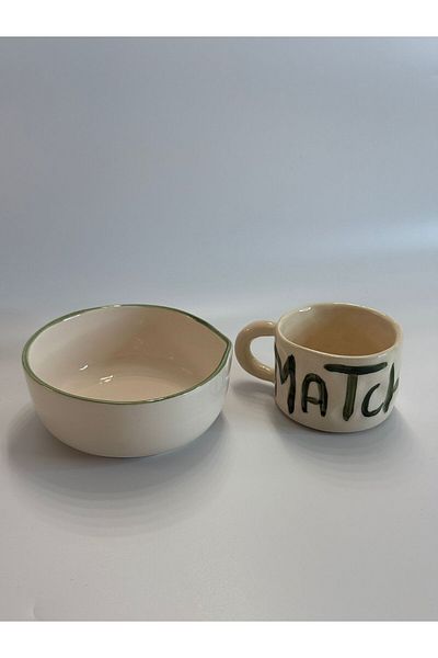 Most Home Matcha Line Mug + Bowl Ceramic Set