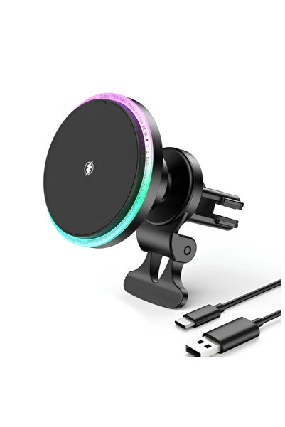 TEKNOHANE 15 WATT KABLOSUZ ŞARJ ÖZELLİKLİ ARAÇ ŞARJ VE TELEFON TUTACAĞI YÜKSEK KALİTE MANYATİK ÖZELLİKLİ