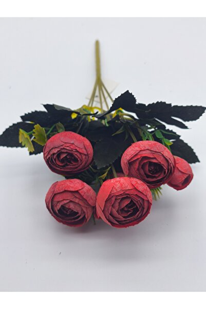 Çınar Çiçek Floare artificială bujor trandafir buchet 5 ramuri 25 cm lungime ...