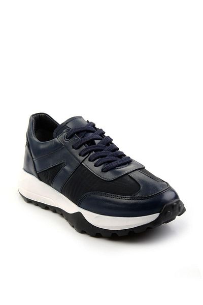 Bambi Pantofi de bărbați din piele albastru bleumarin E01401082867