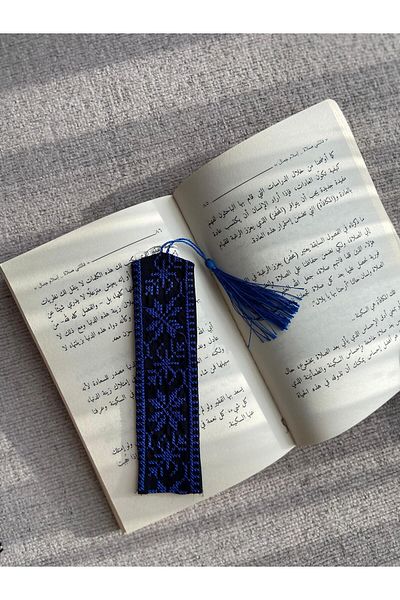 Zaytoon Palestinian Traditional Embroidered Bookmark 18*5 cm A300022 Blue