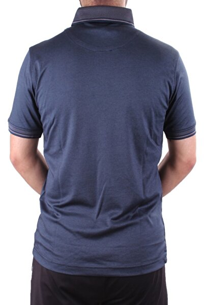 Twister Jeans Twister 2305 Navy Blue Casual Short Sleeve Regular Fit Cotton Polo Neck Men's T-Shirt