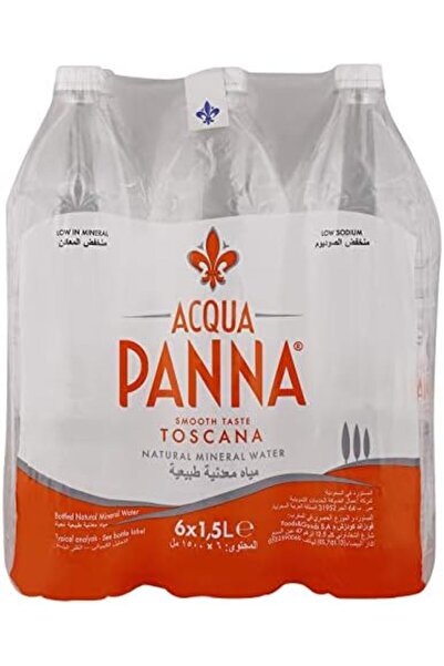 ACQUA PANNA مياه توسكانا المعدنية الطبيعية المعبأة ١٫٥ لتر × ٦ قطع