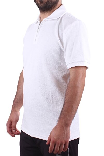 Twister Jeans Twister 2290 Ecru Casual Short Sleeve Regular Fit Cotton Zipper Polo Neck Men's T-Shirt