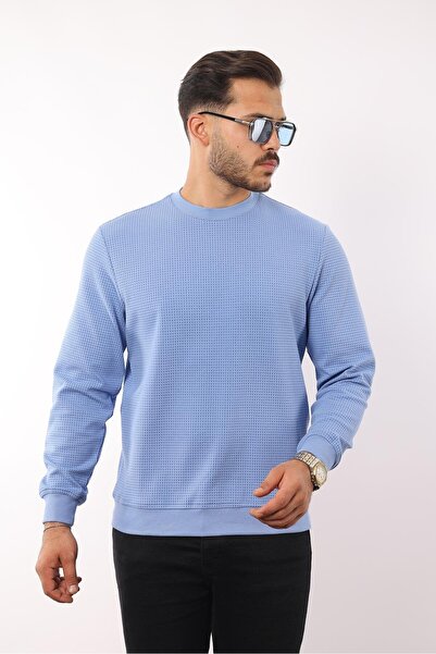 rugatchi سويت شيرت برقبة دائرية بنسيج الوافل – قطن فيسكوز بقصة عادية حصري