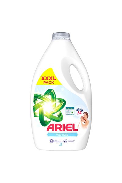 Ariel Sensitive Laundry Liquid For Sensitive Skin 64 Washes 3.2l