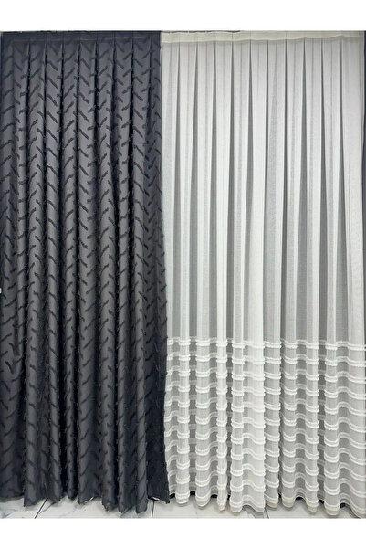 Brillant ÇAPRAZ SAÇAKLI PAMUKLU KETEN LÜX FON PERDE 1/2.5 PİLE