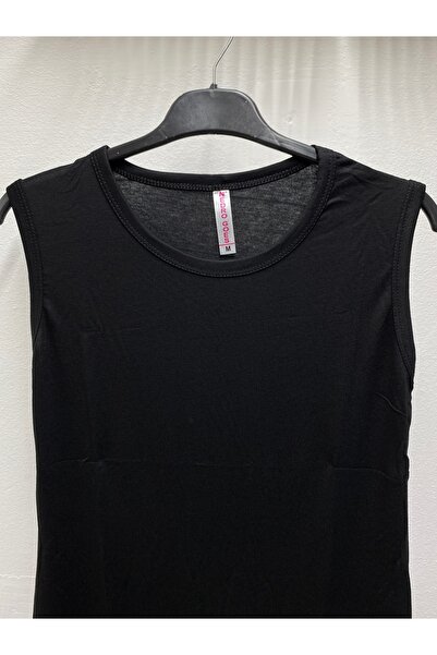 Şen Women's Young Zero Sleeve Solid Color Combed Lycra Strap T-Shirt Body