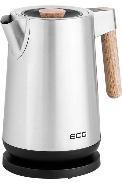 ECG Fierbător electric ECG RK 1767 Strix Timber, 1,7 litri, 2200 W, oțel inoxidabil și elemente din lemn